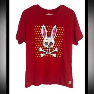 Mens Psycho Bunny Red T Shirt Short Sleeve Big Logo Pima Cotton Size S‎ (0329)